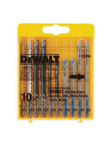 Set de 10 hojas de sierra de calar para madera y metal dt2294-qz dewalt