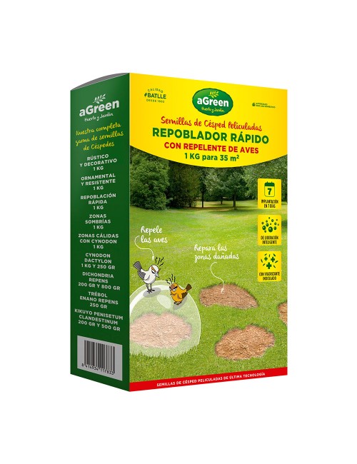 Césped repoblado rapido con repelente para aves 1kg agreen