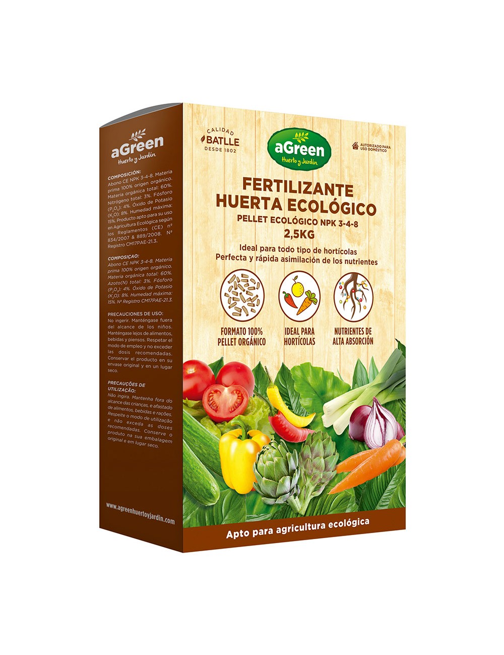 Fertilizante huerta pellet eco 2,5kg agreen