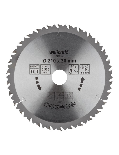 Disco de sierra circular ct, 30 dientes ø210mm 6737000 wolfcraft