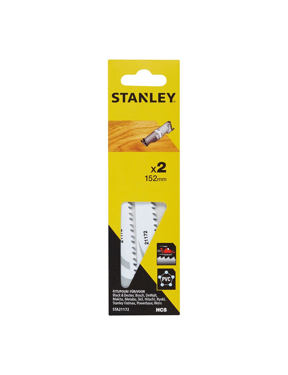 Pack 2 hojas de sierra de sable 15,2cm corte fino y recto sta21172-xj stanley