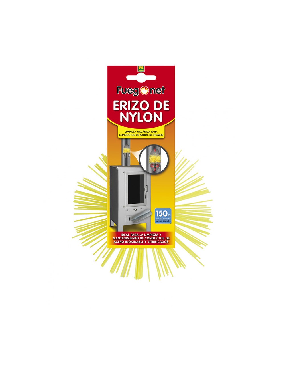 Deshollinador erizo de nylon ø150mm fuegonet 231541 massó