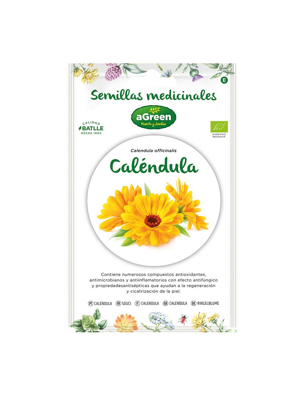 Sobre con semillas de calendula "medicinal" eco 857002bolsh agreen