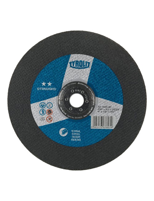 Disco corte bombeado ø230x3x22,23mm a30-s-bf tyrolit