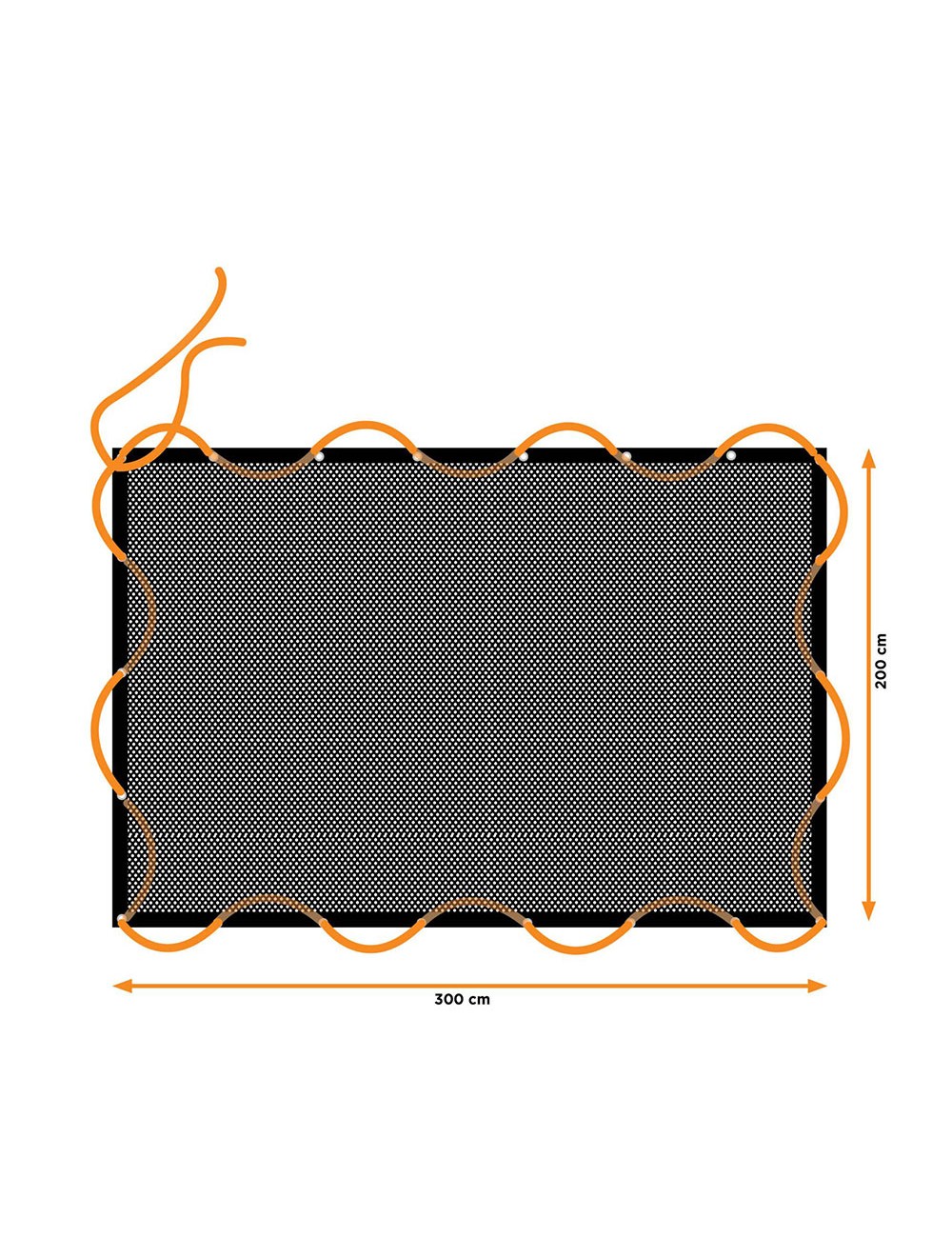 Red de carga elastica, medida:2x3m, con 14 ojales. black+decker