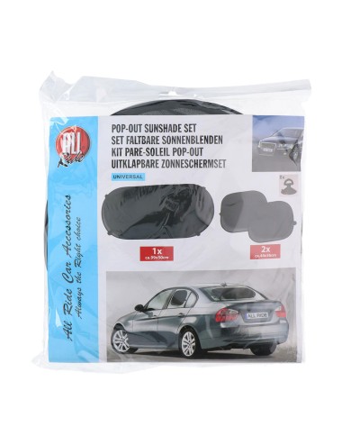 Pack parasol pop-out de coche, color negro. all ride