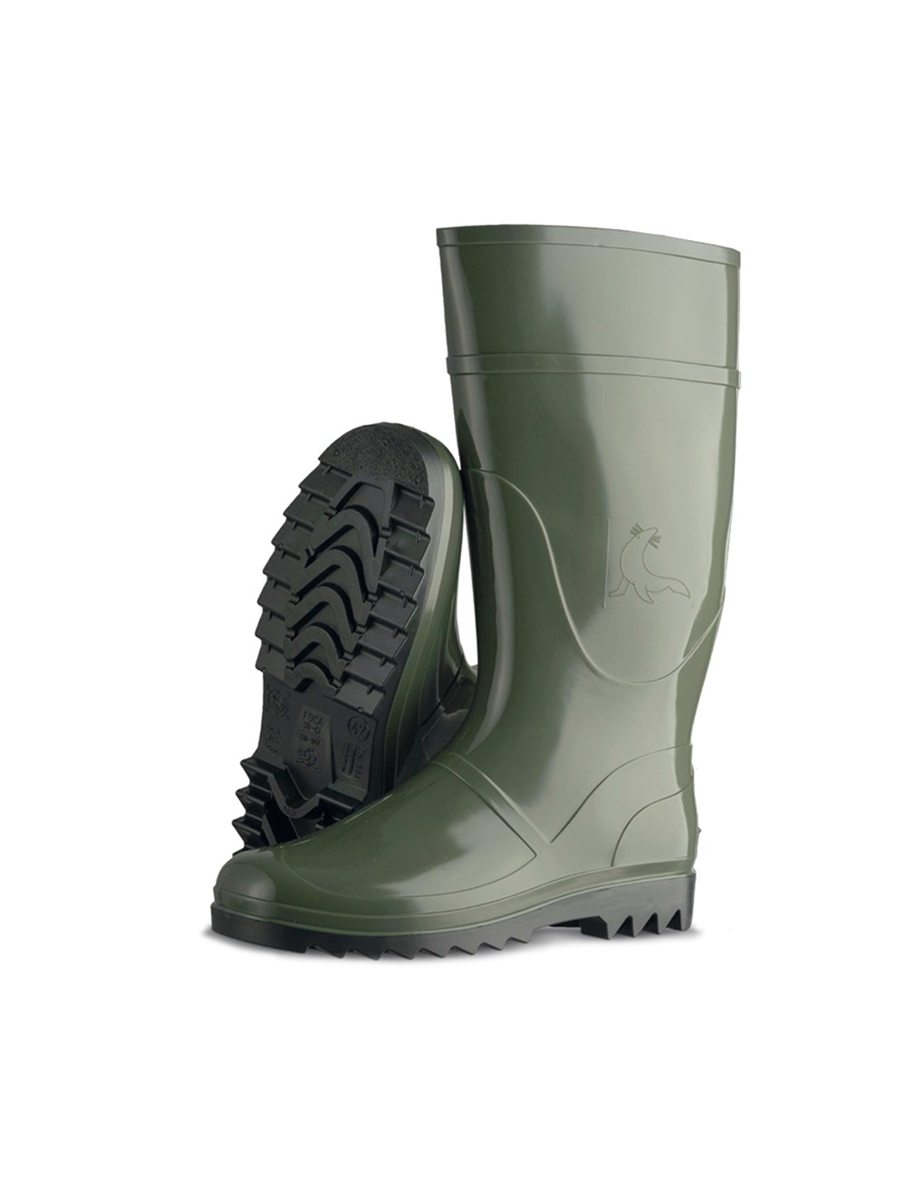 Bota de agua caña alta color verde oliva talla 37