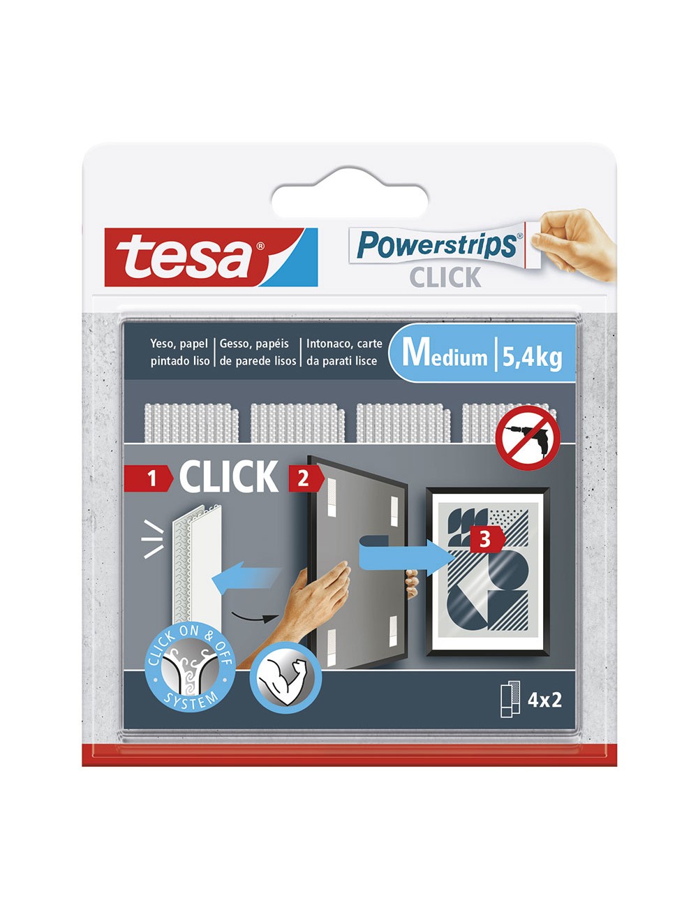 Tiras cuelga cuadros powerstrips 4 x 2 m