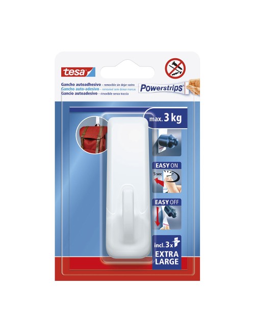 Gancho autoadhesivo powerstrips xl, blanco rectangular