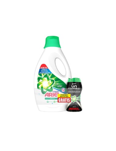 Detergente ariel líquido original 24 lavados + lenor perlas ariel 140 ml